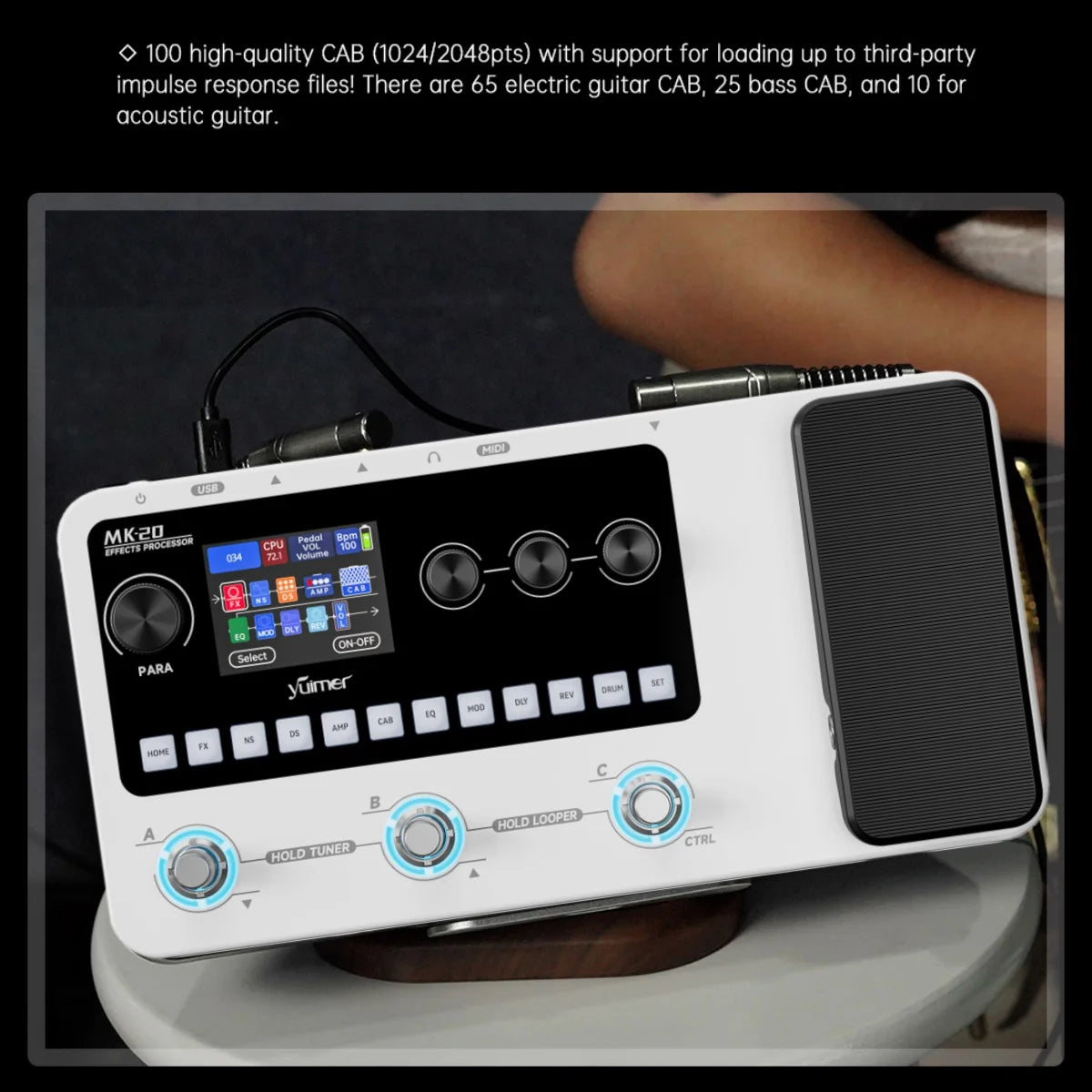 Portable Guitar Processor with Presets Drum Machine and USB