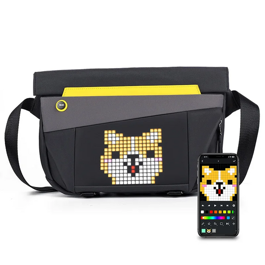 LED Pixel Art Sling Bag Waterproof Messenger Backpack