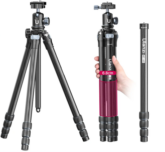 Carbon Fiber Travel Tripod 1.62m with Monopod