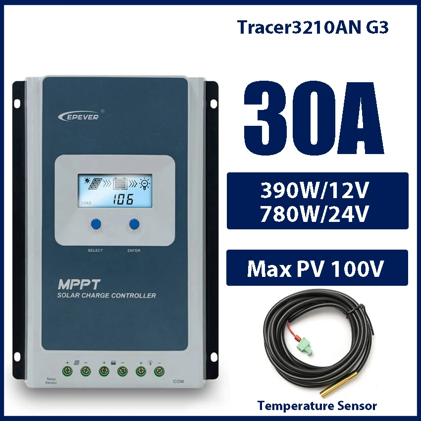 30A MPPT Solar Charger Controller 12V/24V