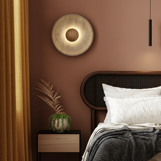 Natural Wood Wall Light 25cm with Warm Glow 3000K
