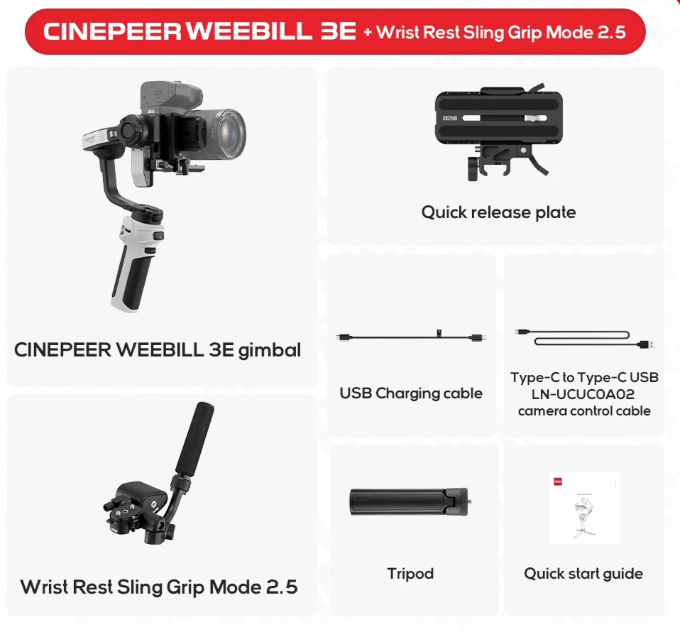 Portable 3 Axis Camera Stabilizer Gimbal for DSLR Mirrorless