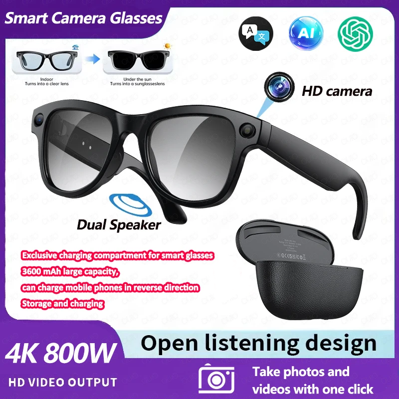 4K AI Smart Glasses 32GB Bluetooth Voice Assistant Camera