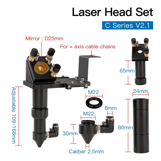 Laser Head Kit 101.6mm Focus Lens for CO2 Cutters