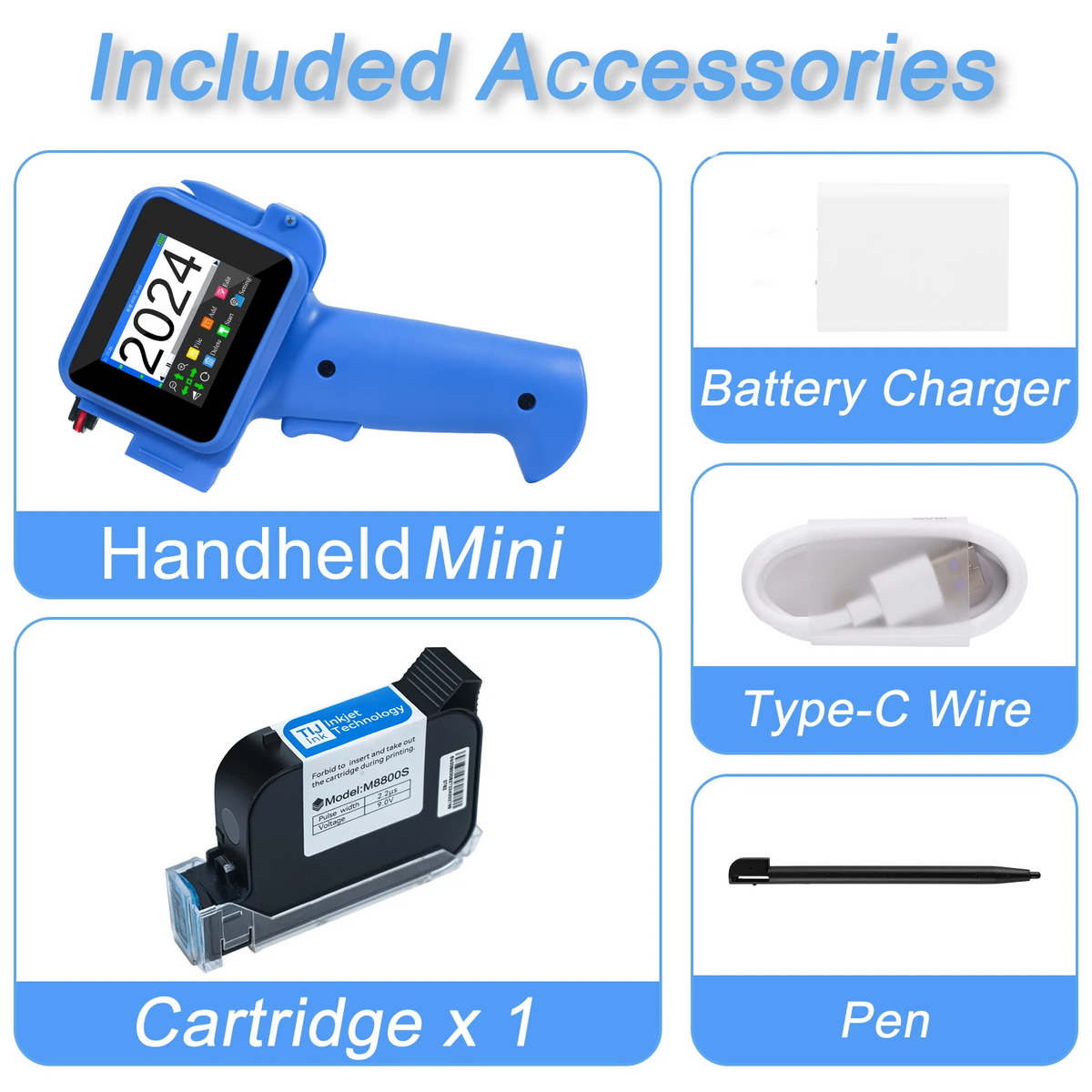 Mini Handheld Inkjet Printer QR Barcode Batch Date Coding