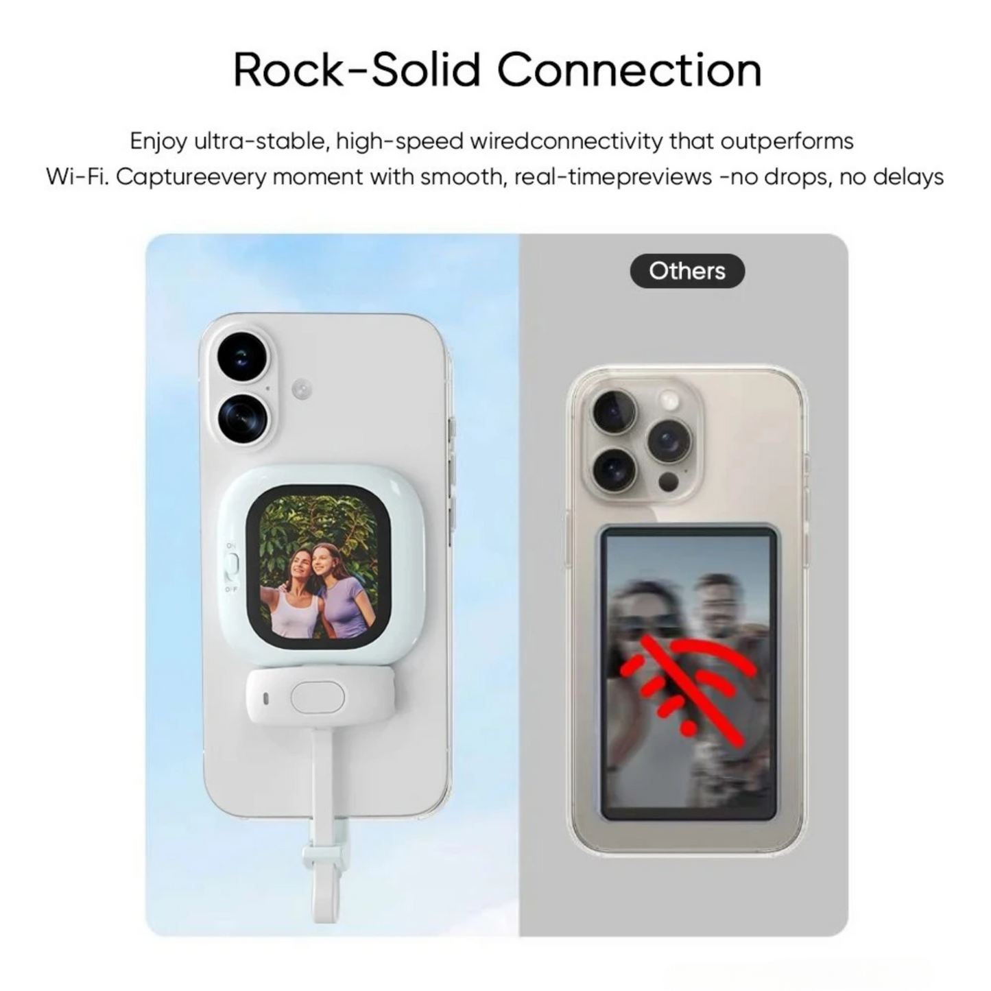 Mini Magnetic Selfie Monitor with AMOLED Screen and Remote