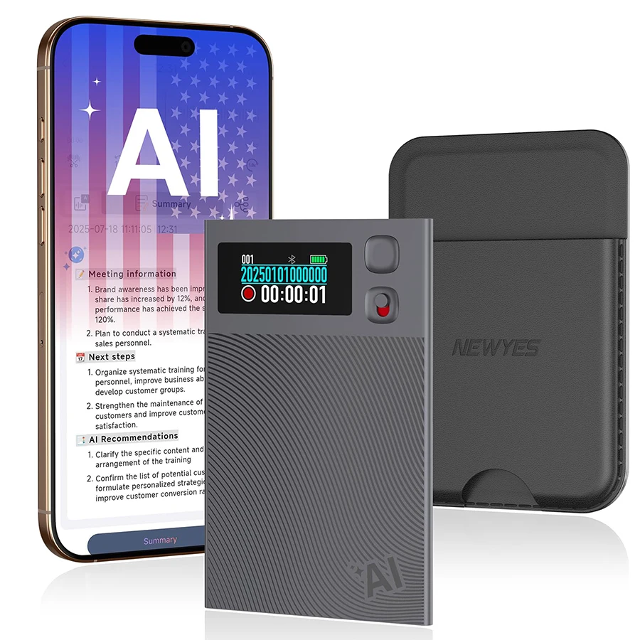 AI Smart Voice Recorder with App Control and Transcription