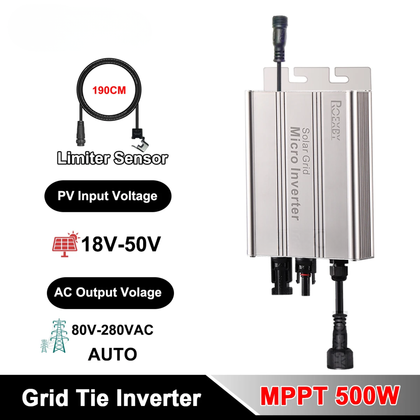 500W Modular Solar Inverter with MPPT