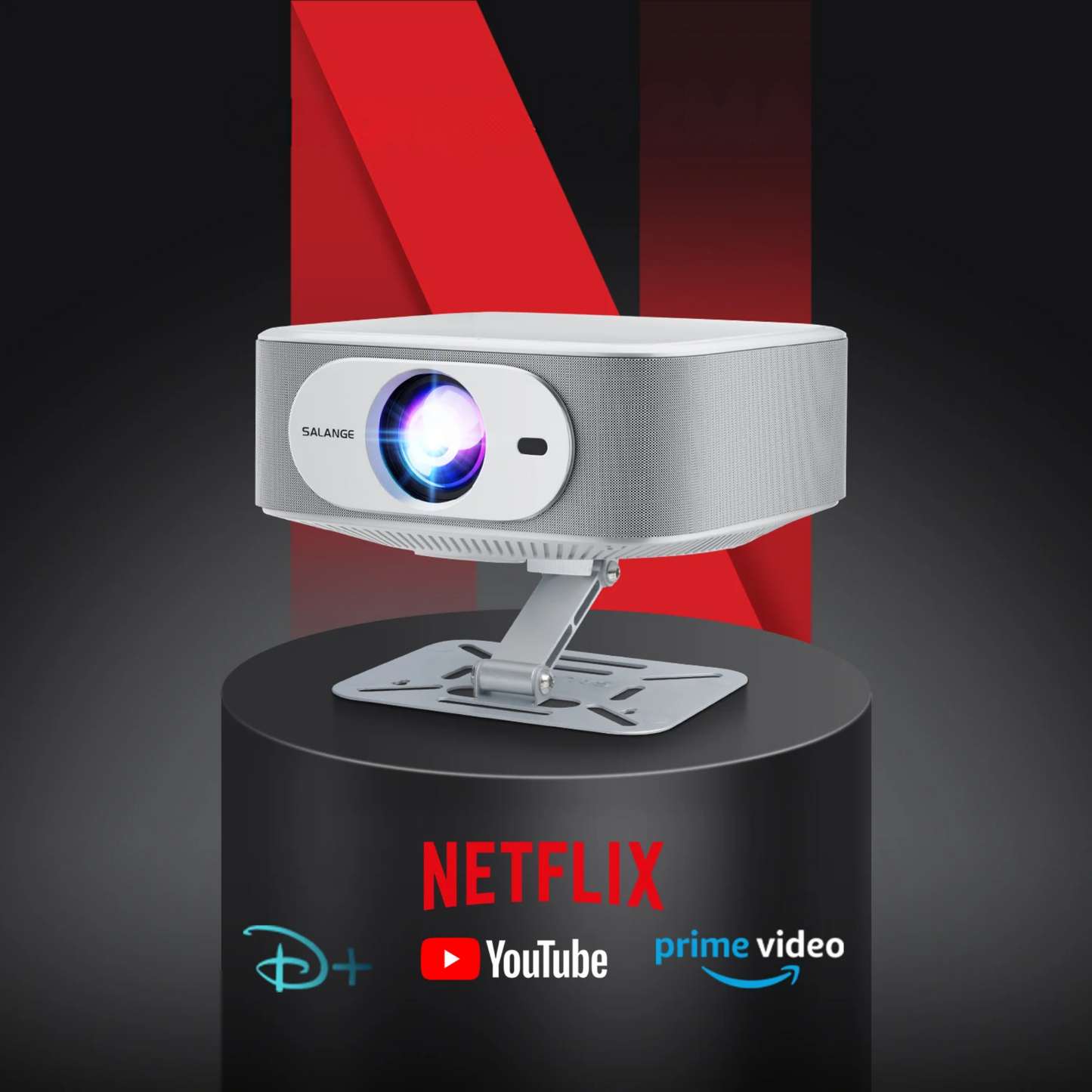 Native 1080p Projector with Holder Electronic Focus and Auto Correction