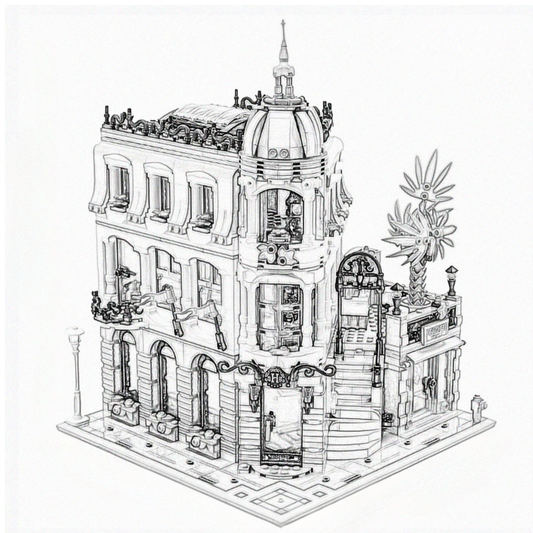 Boutique Hotel Building Blocks Modular City Street Set