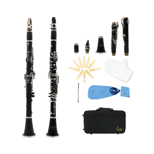 Professional Bb Clarinet 17 Keys Bakelite Woodwind Instrument Black
