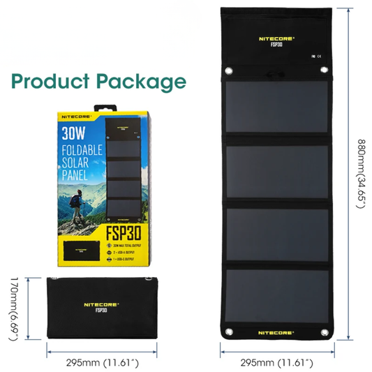 Waterproof 30W Solar Charger for Camping and Hiking