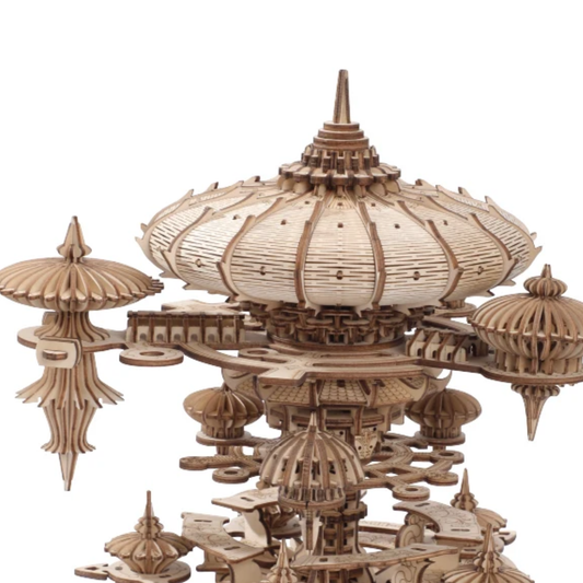 DIY 3D Wooden Puzzle Music Box Miniature Castle Model Kit