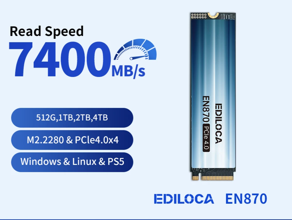 4TB NVMe M.2 2280 SSD PCIe Gen4 High-Speed