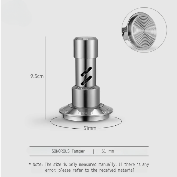 51mm Spring Loaded Espresso Tamper 30lb Stainless Steel