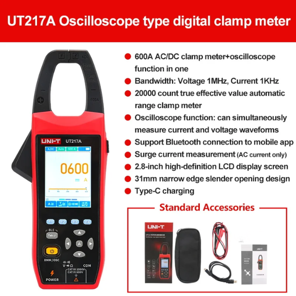 600A Digital Clamp Multimeter Oscilloscope with NCV