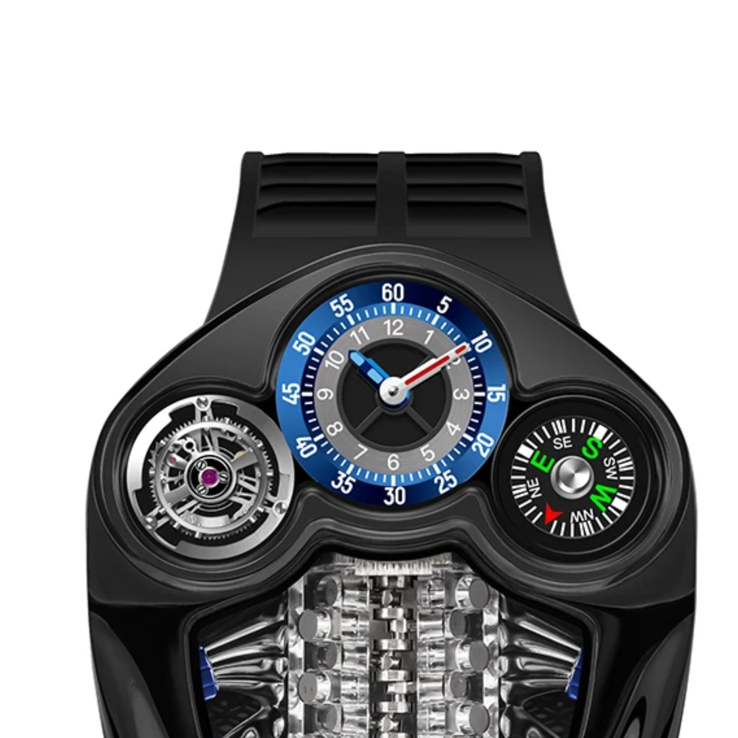 Heavy Duty 50ATM Waterproof Men's Quartz Watch Silicone Strap