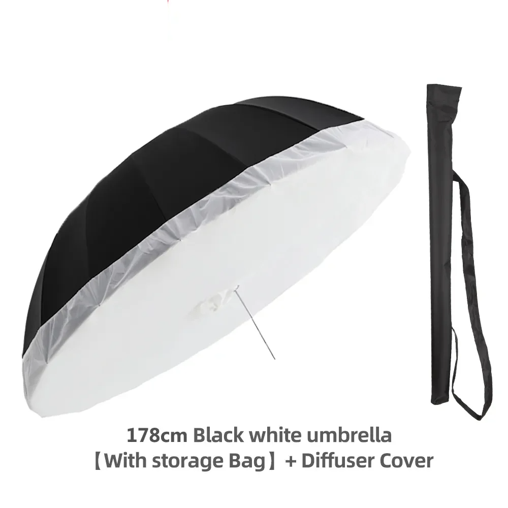 Large 178cm Black White Studio Lighting Umbrella