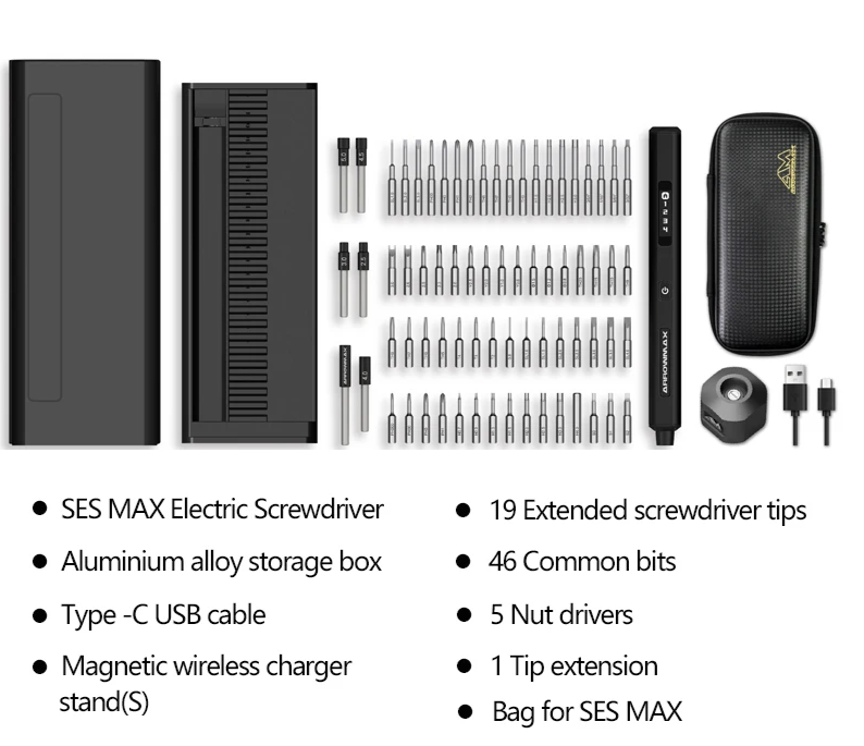 Smart Motion Control Precision Screwdriver Set Plus Black