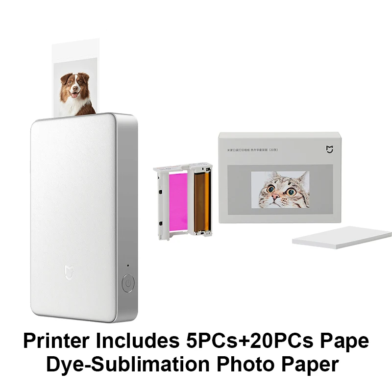 Pocket Bluetooth Photo Printer Pro 20-Pack Dye-Sublimation