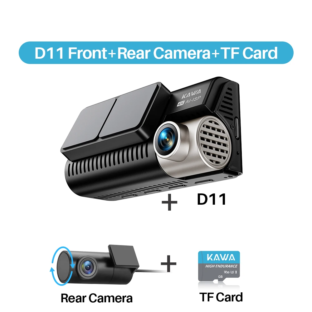 Smart 4K Front and Rear Dash Cam with GPS 128GB
