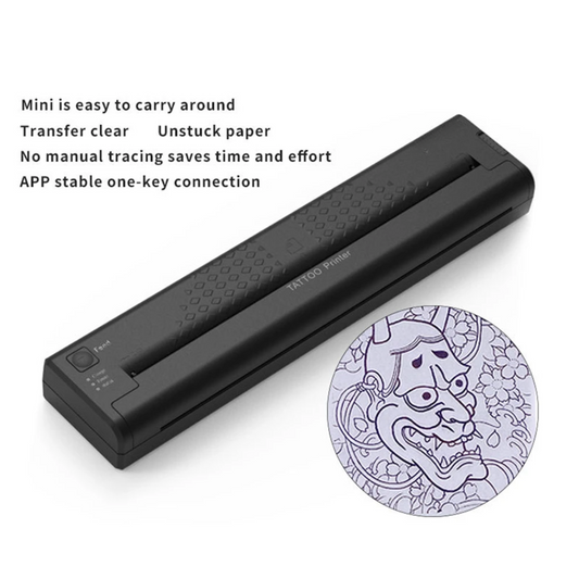 A4 Thermal Tattoo Stencil Printer Wireless Bluetooth Design Copier Black