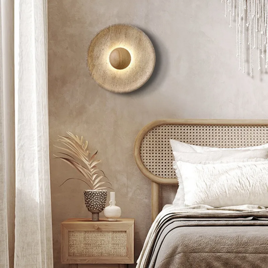 Modern 25cm Natural Wood Wall Sconce with Soft 4000K Light