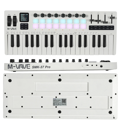Compact 37-Key USB MIDI Controller with RGB Pads