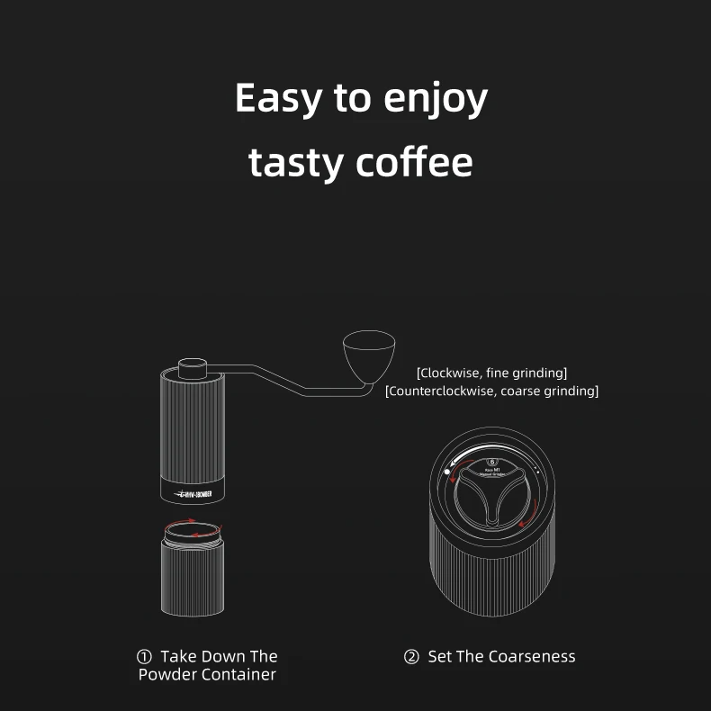 Manual Coffee Grinder with Adjustable Titanium Burr Blades