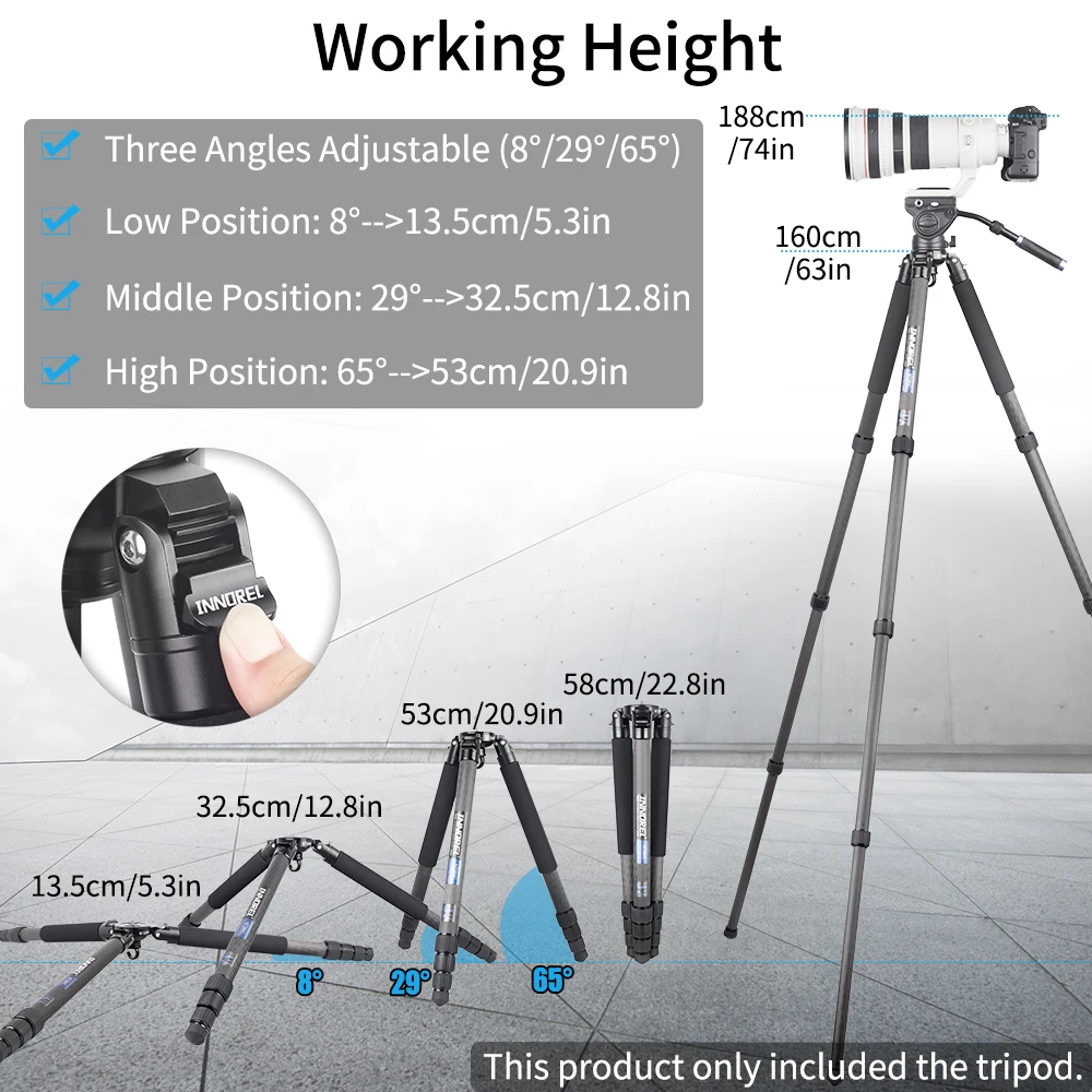 Professional Carbon Fiber Tripod for DSLR Video Cameras