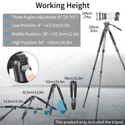 Professional Carbon Fiber Tripod for DSLR Video Cameras