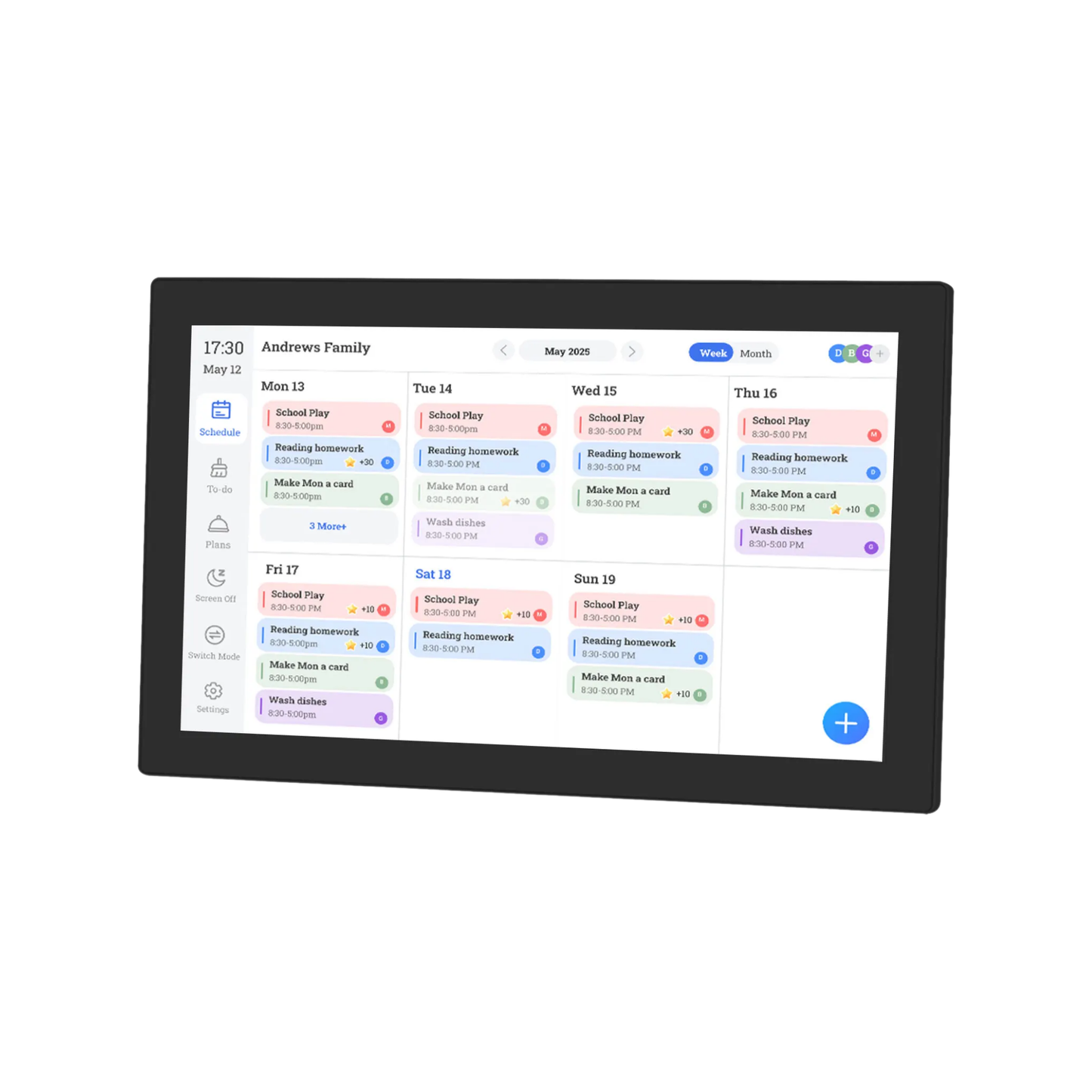 15.6 Inch Black Touch Screen Smart Family Planner WiFi Sync