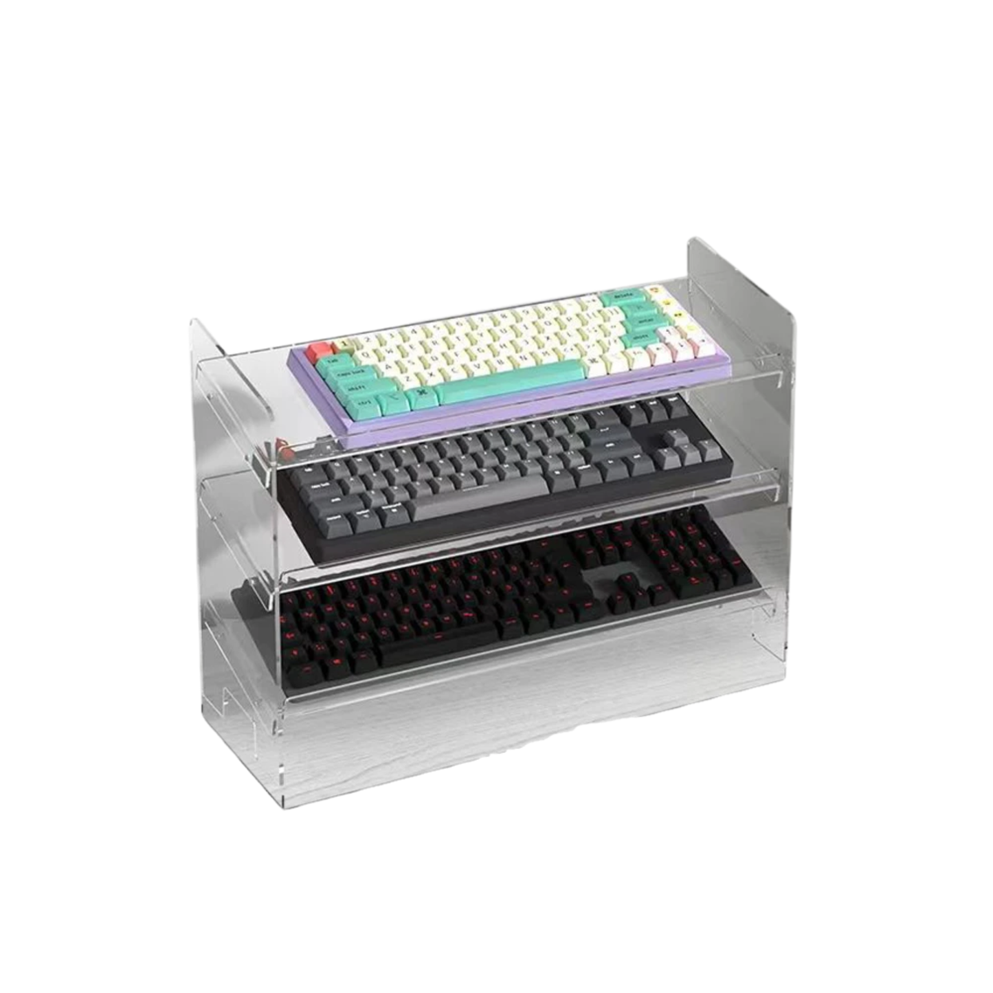 3-Layer Acrylic Keyboard Mouse Desktop Organizer Rack