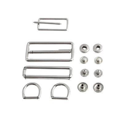 5 Sets Silver Rectangle Bag Clasp Locks Stainless Steel