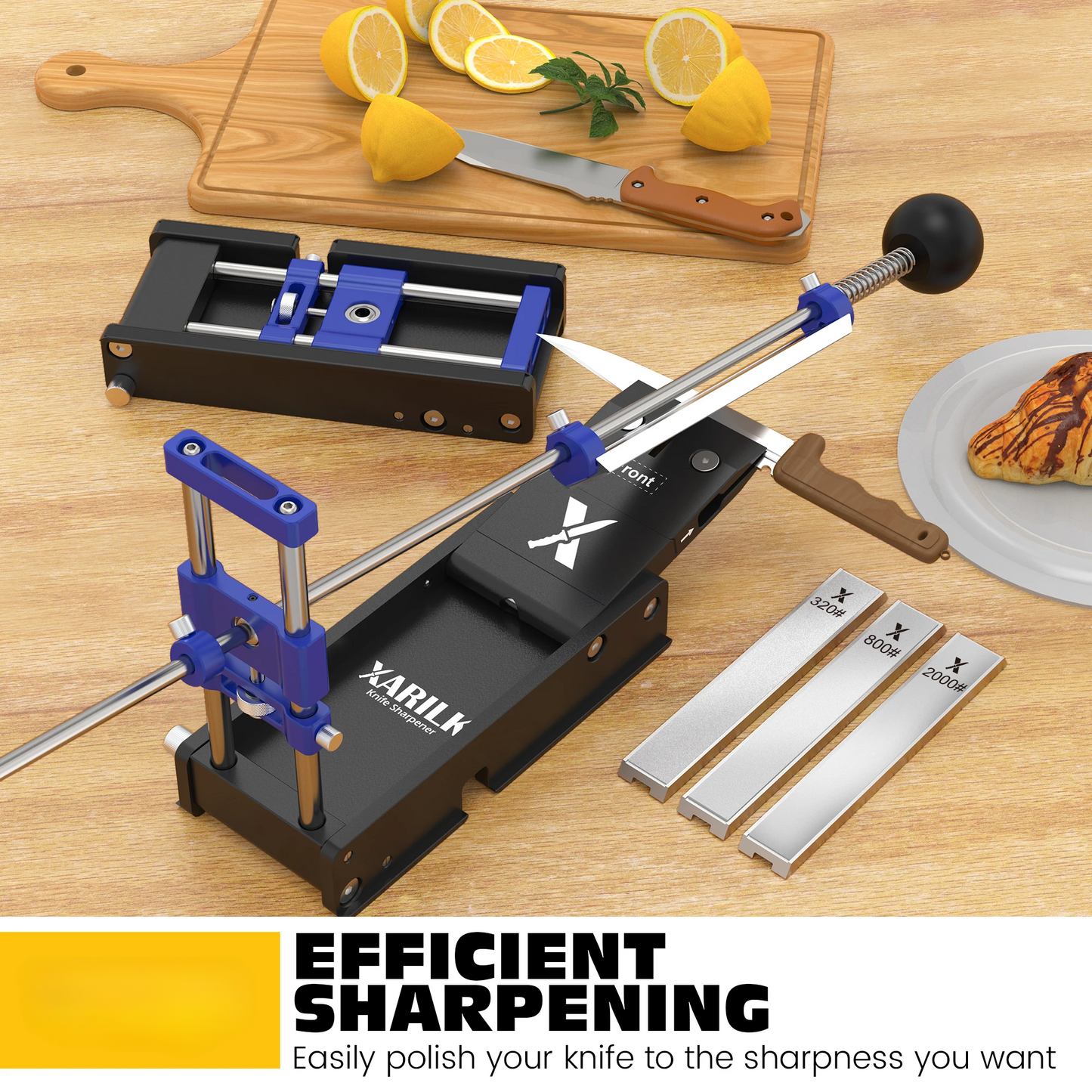 Foldable Portable Knife Sharpening System with 3 Diamond Plates