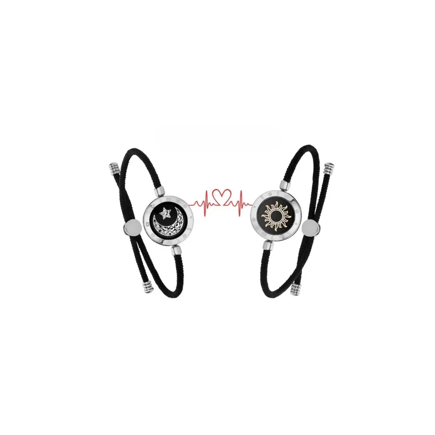 Silver Love Bracelets Light-Up Vibrating Couples Gift