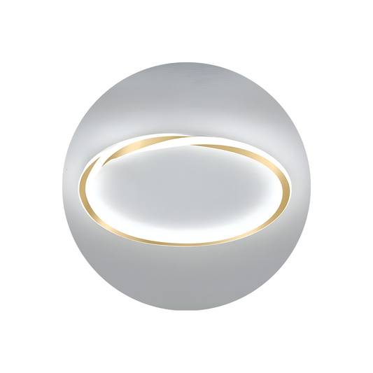 Compact 40cm Gold Round LED Ceiling Lamp with Remote Dimming