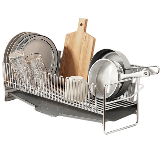 1 Layer Dish Drying Rack with Drainboard & Utensil Holder