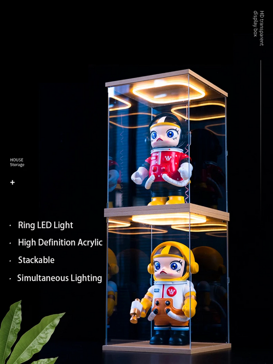 LED Illuminated Display Case 35x30cm for Figures