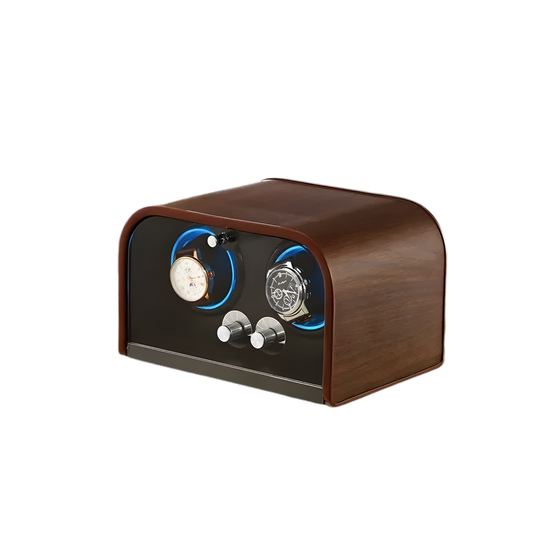 Compact 2 Slot Mechanical Watch Winder with Rotation