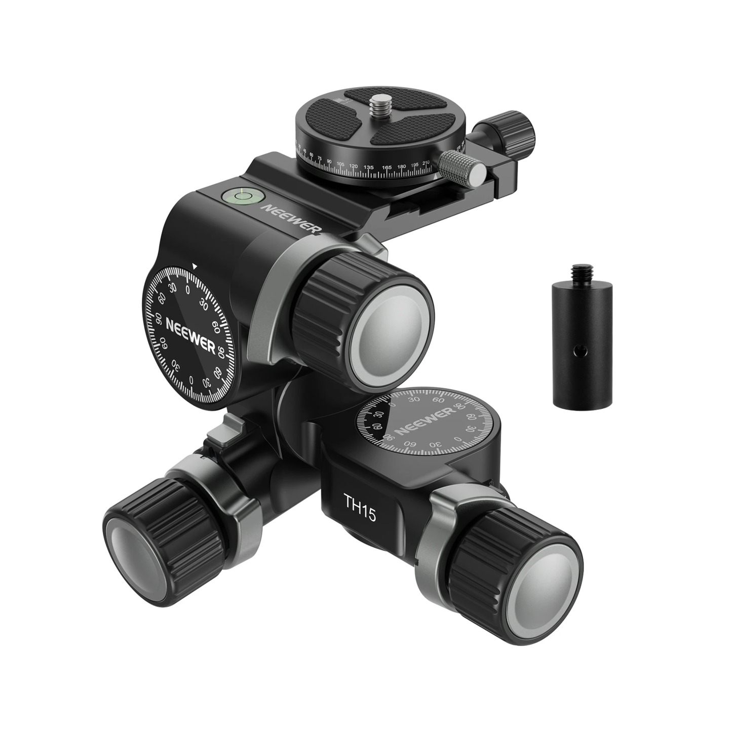 3-Way Geared Tripod Head with 360° Panoramic Control