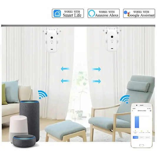 Automatic Zigbee Double Curtain Opener with Remote and Timer
