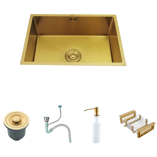 Kitchen Sink Durable Bar Island 55x40cm Golden Stainless Steel