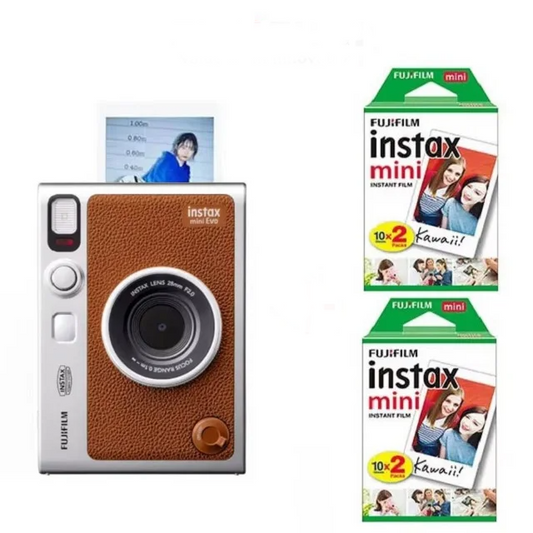 Brown Vintage-Style Instant Camera with 40 Sheets