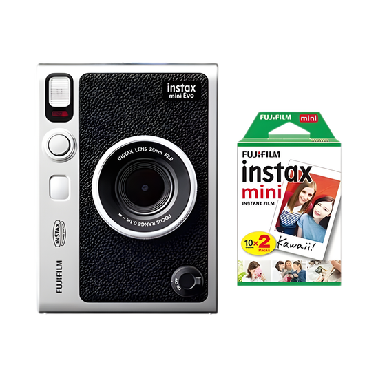Portable Black Instant Camera with 20 Prints