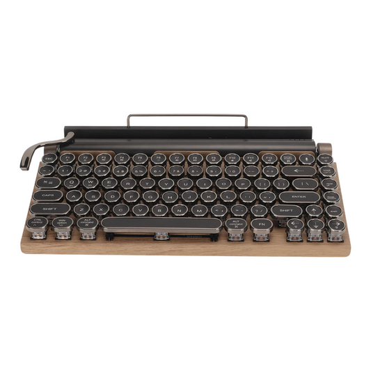 Vintage Wireless Typewriter Style Keyboard in Wood