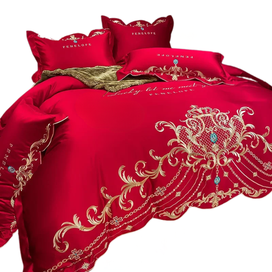 High-End 4-Piece Cotton Bed Sheet Ice Silk Quilt