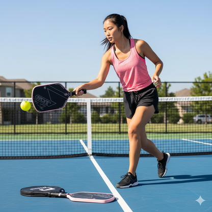 Pink Carbon Fiber Pickleball Paddle with Foam Edge Control