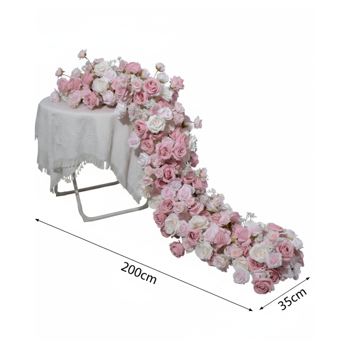 Premium Faux Rose Garland for Ceremony Backdrop