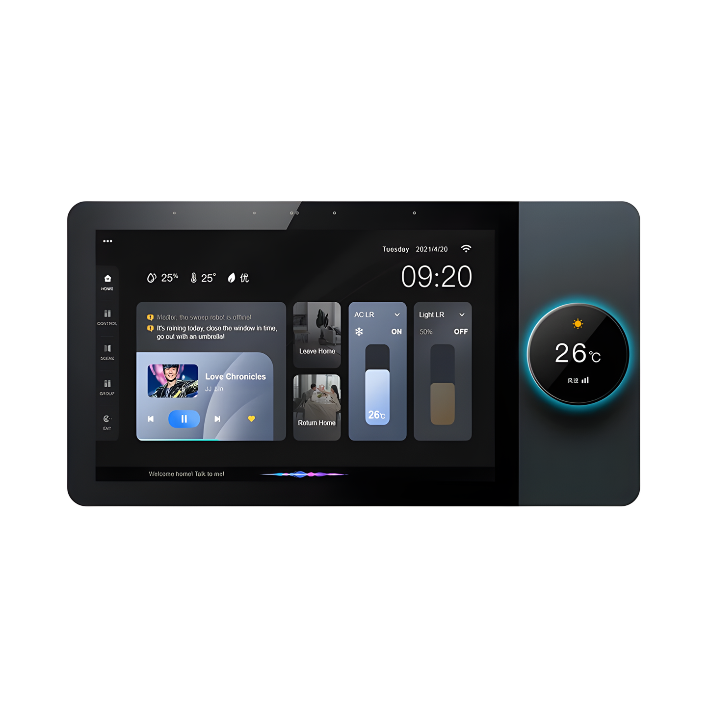 10" Touch Smart Control Panel with Music and Lighting Control